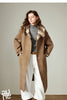 Women Woolen Long Coat Winter Nomadic Style Sheep Wool Plaid Hooded Cow Horn Buckle Female Overcoat