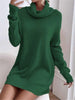 Women's Autumn Winter Knit Dress Solid Color Loose Turtleneck Comfortable Sweater Style Gown