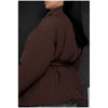 Casual Lace Up Solid Color Women's Coat V-neck Button Pocket Loose Cotton Jacket Autumn Winter Clothes Daily Wear