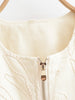 Women O Neck Long Sleeve Embroidery Jacket Front Zipper Loose Crop Outerwear Lady Commuting Casual Outfits