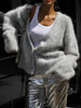 Women's Cardigans Korean V-neck Sweater Coat Long Sleeve Oversized Sweater Female Buttons Solid Knitted Jacket Women