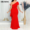 Women Off Shoulder Big Bow Skew Neck Mermaid Maxi Dress Female Evening Birthday Sexy Night Party Club Long Dresses
