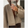 Retro Crocodile Pattern Short Women's Leather Jacket High Collar Zipper Loose Long Sleeve Jackets Lady Street Daily Wear