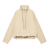 2026Classic Commuter Style Women S Red Hooded Pilot Jacket Cotton Padded Elastic Ruffle Hem Loose Short Casual Coat