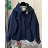 Spring Autumn Korean The Design Sense Niche Loose Casual Hem Drawstring Waist Hooded Windbreaker Female Long Coat Lady Top