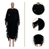 Women Long Sleeve Tassel Bodycon Midi Knit Straight Maxi Dress Autumn Winter O-neck Sweater Vestidos Dresses