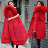 Cotton Liner Parker Women Long Coat Parka Coats Adjustable Waist Fur Collar Winter Jacket Coat Medium Long Hooded Parka Jackets