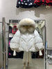 Winter Women's Casual Thickened Warm Knitted Sleeve Goose down Jacket Real Mink Collar Hooded