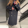 Elegant Shawl Collar Lace Up Long Woolen Coat Women Full Sleeve Belt Lapel Thick Overcoat Autumn Winter Lady Chic Outwear