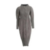 Pleated Clothing For Women Long Sleeve Stand Collar Doulble Pockets Loose Dress Vestido YF576