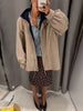 Autumn Chic Women Short Trench Jacket Stand Collar Drawstring Waist Cinching Long Sleeve Zipper Casual Outerwear Coat