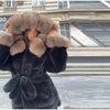 Hoody Faux Fur Furry Coats Women Belt Long Sleeve Pocket Thicken Warm Jacket Autumn Winter Urban Lady Streetwears