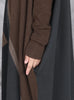 Woman Autumn Mock Neck Loose Long Sleeves Dress Chinese Style Contrast Batwing Sleeve Casual Dress