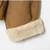 Chic Faux Suede & Fur Reversible Jacket For Women Lapel Single Breasted Pocket Coat Lady Winter Warm Outerwear