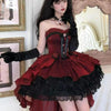 Victorian Sweet Elegant Lolita Dress Women Vintage Gothic Bow Ruffles Rose Trailing Princess Dress Y2k Cute Evening Party Dress