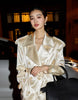 Spring Autumn Long Shiny Flowy Soft Satin Trench Coat for Women Belt Double Breasted Elegant Designer Closthes