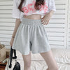 Korean Wide Leg Shorts Ladies Casual All-Match Elastic Waist Sport Short Pants Woman Solid Color Simple Loose Shorts
