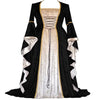 costume gold velvet strap bell sleeves retro medieval long floor-length dress women's long dress cosplay costumes