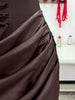 Women's Sexy Back Lace Up Draped Elegant Dress Mini Bodycon Corset Dress Brown Club Party Evening Gown
