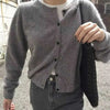 Long Sleeve Knitted Cardigan Women Sweater Elegant Winter Casual Simple Knitted Jackets O Neck Loose Round Neck Tops