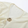 Women Beige Pleated Cape Set Loose Long Sleeved Ruffles Blouse A-line Maxi Flowy Skirt Chic Formal Evening Party Outfit