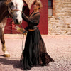 Elegant Sexy Two Piece Set Women V Neck Long Sleeve T-shirt Maxi Skirt Matching Set Female Loose Pleated Club Dress Set