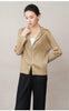 Casual Zipper Hooded Pleated Women's Jacket Spring Loose Solid Color Zipper Design Niche Cardigan Coat 2DB6163