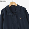 Autumn Long Sleeve Jackets Woman Casual Drawstring Waist Zip-Up Outerwear Solid Color Work Wear Cargo Coats