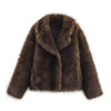 Winter Women's Street Faux Fur Jackets For Women Long Sleeves Double-Sided Thick Warm Casual Coats