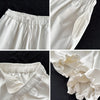 Cute Ruffled Hem Bloomers Pants Woman Japanese Lazy Style Loose Breathable Wide Leg Pants Autumn Y2K Women's Bottoms