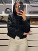Black Court Style Cropped Jacket For Women Elegant O-neck Long Sleeve Double Breasted Coat Lady Spring Chic Outwear