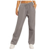 Women's Winter Sweatpants Solid Color Casual Fleece Sweatpants Outdoor Travel Camping Wide Leg Straight Pants