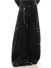 Cyber Y2K Streetwear Black Baggy Women's Cargo Jeans Pants For Woman Clothing Wide Leg Gothic Punk Loose Fit Denim Trousers