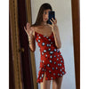 Contrast Polka Dot Sheer Short Dress Women Chic Lapel V-neck Long Flare Sleeves With Wrap Tie Dresses Layered Daily Ootd Styling
