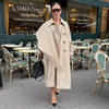 Women's Cape Trench Coat Vintage Double-breasted Long Sleeve Lapel Loose Fit Oversized Overcoat Street Autumn Irregular Jacket