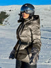 Women Winter Hooded Down Jackets With Belt Lady Warm Thick Long Sleeve Stand Collar Parkas Padded Coats Sports Ski Outdoor
