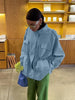 Drawstring Waist Button Women Cargo Jacket Long Sleeve Pockets Spring Casual Female Coat Street Commute Lady Outwear Tops