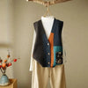 Spring and Autumn loose design vest, vest, women's outerwear, camisole, retro knit vest, cardigan, woolen sweater