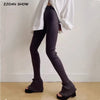 American Retro Wood Ears Cuff Ribbed Knitting Flare Pants Woman High Waist Stretch Slim Skinny Trousers Legging Bottom