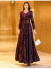 Spring Autumn Elegant Chic Long Sleeve Dresses Women's Slim Long Oversize 4XL Velvet Bronzing Dresses