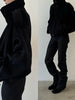 Chic Turtleneck Coats Women Stand Neck Full Sleeve Zipper Button Pocket Loose Jackets Autumn Female Daily Casual Outerwear