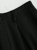 Women's Elegant Jacquard Pleating Wide-Leg Pants Office/Commuting Solid Color Loose Casual Suit Pants, Autumn/Winter