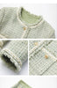 Elegant Tweed Two Piece Set for women Tassel Long Sleeve Jacket Coat + High Waist Skirt Sets Office Lady Suit