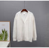 Imitation Mink Cardigan For Women Autumn Thick Knitted Jackets Yellow Oversize Cardigans Ladies Black Women Knitted Coat Velvet