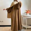 Dubai Corduroy Abaya for Muslim Women Eid Ramadan Modest Dress Loose Large Elegant Gown Islam Clothing Turkey Solid Robe