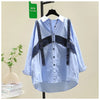 Denim Splicing Fake Two-piece Shirt Women's Jacket Autumn Loose and Thin Shirt Top