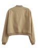 Women Solid Bomber Jackets Coat With Pockets V-Neck Single Breasted Long Sleeves Female Chic Lady Outfits