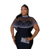 Women Short Cloak Sleeve Rhinestone Bodycon Long Dress Fall Vacation Evening Birthday Night Party Vestidos Sexy Dresses