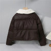 Women's Down Cotton Jacket Korean Thick Lapel Ladies Winter Parka Coat Loose Lambswool Sense of Design Female Outerwear