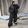 Casual Women's Polka Dot Padded Cotton Coat Pant Suit Hooded Full Sleeve Zipper Coats Straight Pants Winter Lady Ski Set